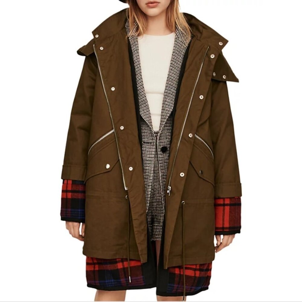 NWT Maje Gapo Plaid Underlay Coat (oversized fit)